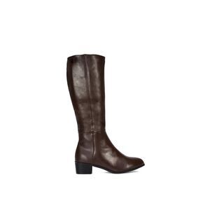 XY London Womens/Ladies Anne Low Block Heel Knee-High Boots / Brown